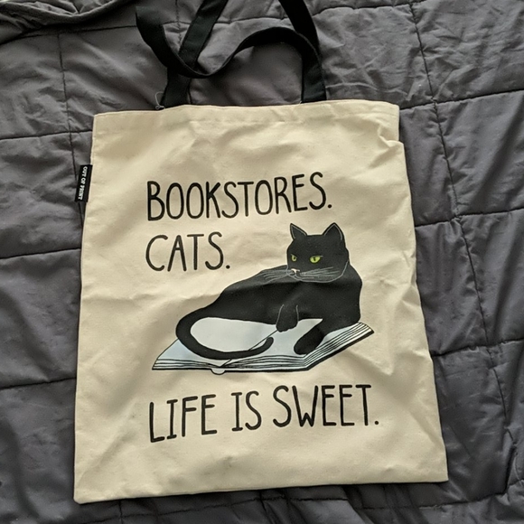 Out of Print Handbags - Bookstore cat tote bag